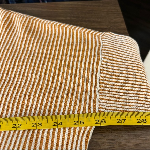 ❤️Noisy May Mustard and White Striped Sweater cropped XS - Picture 9 of 11